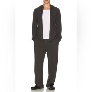 SKIMS Men’s Jersey Zip-Up Hoodie & Straight Leg Pants Set – Ash – Size XL